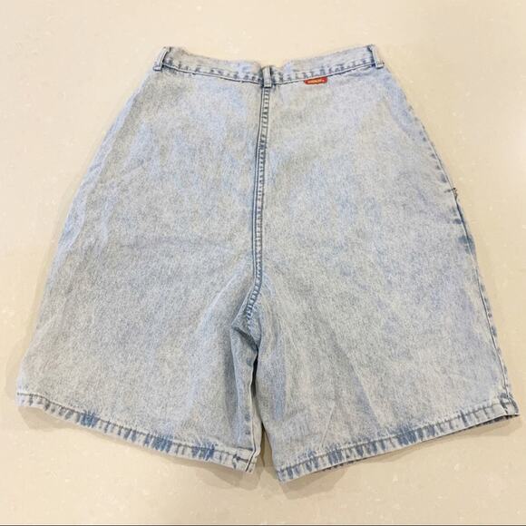 Vintage 80s 90s Jordache Pleated High Waist Acid Wash Mom Jean Shorts Jorts 10 - Picture 4 of 6